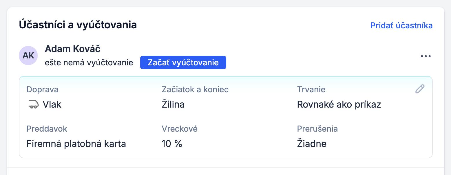 Zoznam účastníkov pracovnej cesty